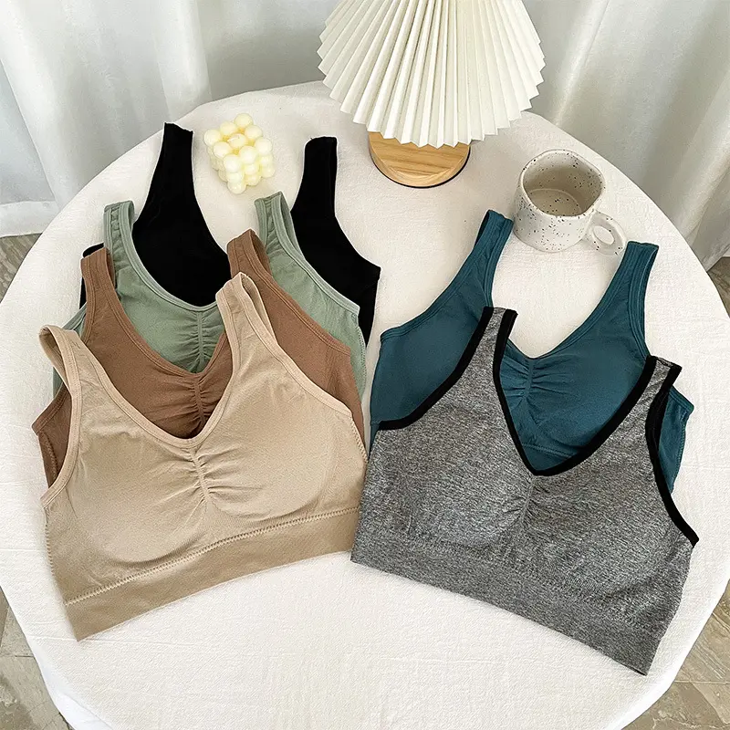 Simple Soft Elegant Seamless Women Push Up Bra Sleeping Yoga Sports Exercise Breathable Innerwear Lingerie