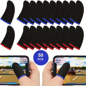 Funda para dedos para juegos, anti-sudor, transpirable, sin costuras, controlador de juegos móviles, cubierta para pulgar, ajuste para todos los dispositivos con pantalla táctil, consola