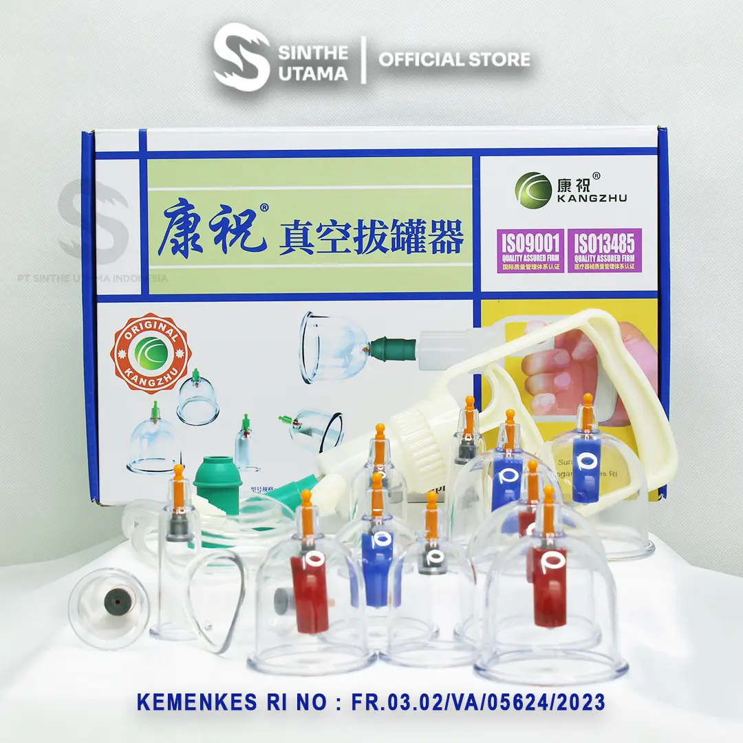 Alat Bekam Kang Zhu isi 12 | Kop Kangzhu 12 pcs | Kop Angin untuk Tubuh, Leher, Punggung | Cupping Therapy KZ 12 pcs | Alat Terapi Bekam | Perangkat Pijat Murah Berkualitas