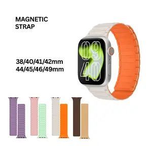 Silicone Magnetic Strap Tali Jam Tangan Pintar Smart Watch strap bahan Elastic Silicone modelsporty ukuran 38mm 42mm 44mm 45mm 46mm49mm