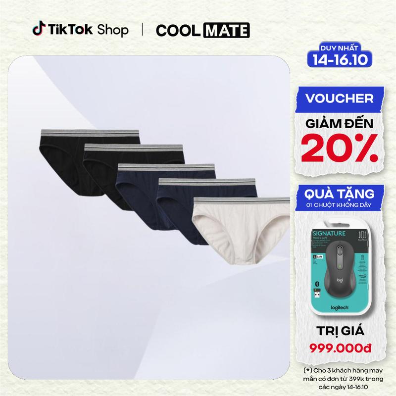 [Outlet Không đổi trả] Pack 5 Quần lót nam Brief Cotton Basics - Coolmate