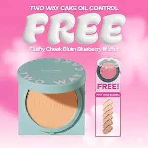 [OIL CONTROL] Luxcrime Blur & Cover Two Way Cake -  Powder Smoothing dengan Oil Control, UV Protection, dan Vitamin E untuk Kulit Matte dan flawless