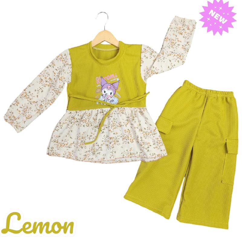 one set labubu viral 2025 stelan anak perempuan  kuromi baju terlaris 0