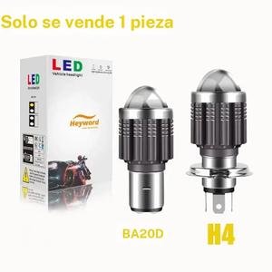 Bombilla de faro LED H4/H6 BA20D, haz alto/bajo, lámpara para motocicleta con luces antiniebla, 12 V, lente CSP, lámpara bicolor blanco/amarillo, accesorios para scooter