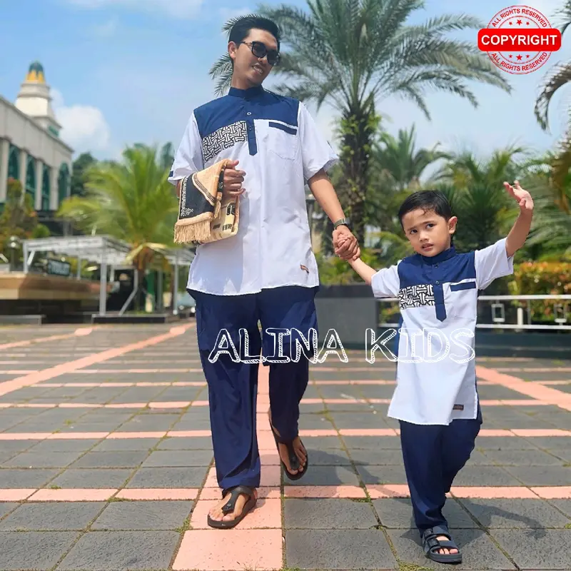 Setelan Koko Couple Pakistan Ayah dan anak Laki-laki 2thn-12thn Model Terbaru kekinian 2025/Bahan Katun micro Premium Grade A 0