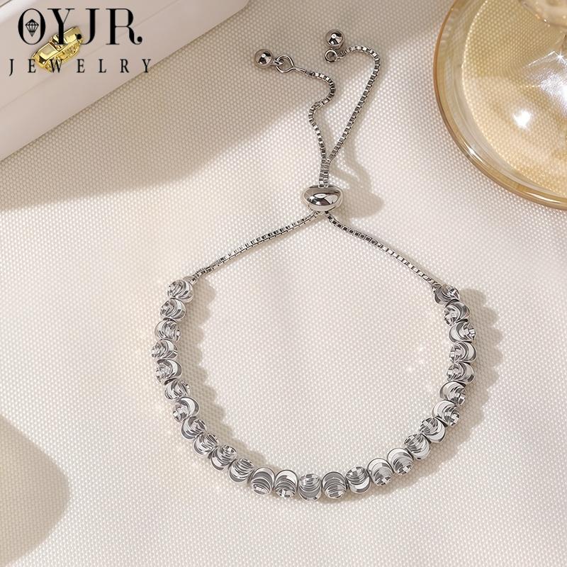 OYJR Vòng Tay Thép Titanium Co Giăn Đa Sắc Hạt Thông Điều chỉnh kích thước độc quyền thiết kế đồ trang sức nữ