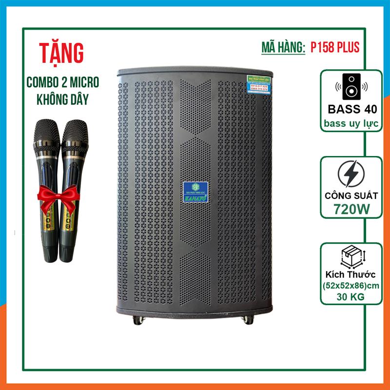  Loa Kéo Karaoke KANAYO P158 Plus Công Suất 720w | Tặng Kèm Cặp Micro Hát Karaoke Chống Hú Củ Loa Kem Nghe Nhạc 