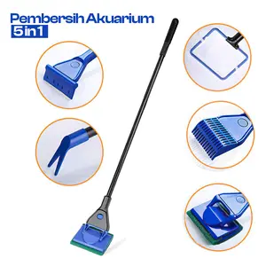 Alat Pembersih Akuarium Multifungsi 5 IN 1 Set Pembersih Kaca Akuarium dengan Berbagai Alat untuk Kebersihan Optimal Ikan Peliharaan Anda Kualitas Tinggi Mudah Digunakan