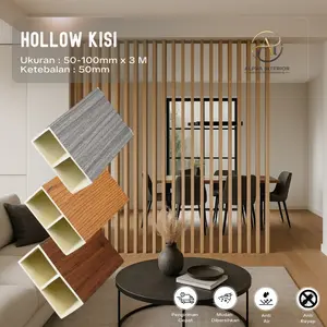 ALPHA - Partisi Hollow Kisi Kisi WPC 3 Meter / PVC Pembatas Sekat Ruangan Minimalis 5-10cm Anti Rayap