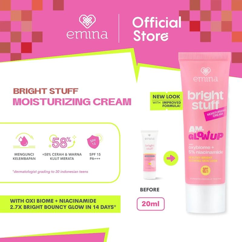 NEW! Emina Bright Stuff Moisturizing Cream 20 ml - Pelembab Wajah Mencerahkan 1