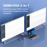 Gambar VENTION Multiport 6-in-1 Docking Station VGA HDMI USB 3.0 Metal Body USB Type-C - TOIHB dari Techno Computer Bali Kota Denpasar 3 Tokopedia