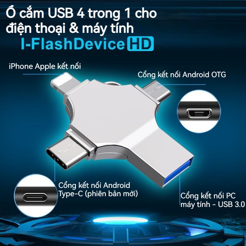  Ổ đĩa Lung lượng USB Thanh nhớ OTG 4 trong 1 Dung lượng 1TB Cắm và chạy Bộ lưu trữ ngoài Tương thích với iPhone iPad Điện thoại và điện thoại Android PC Phụ kiện điện thoại usb  1tb usb  thẻ  nhớ otg  usb  type  c 