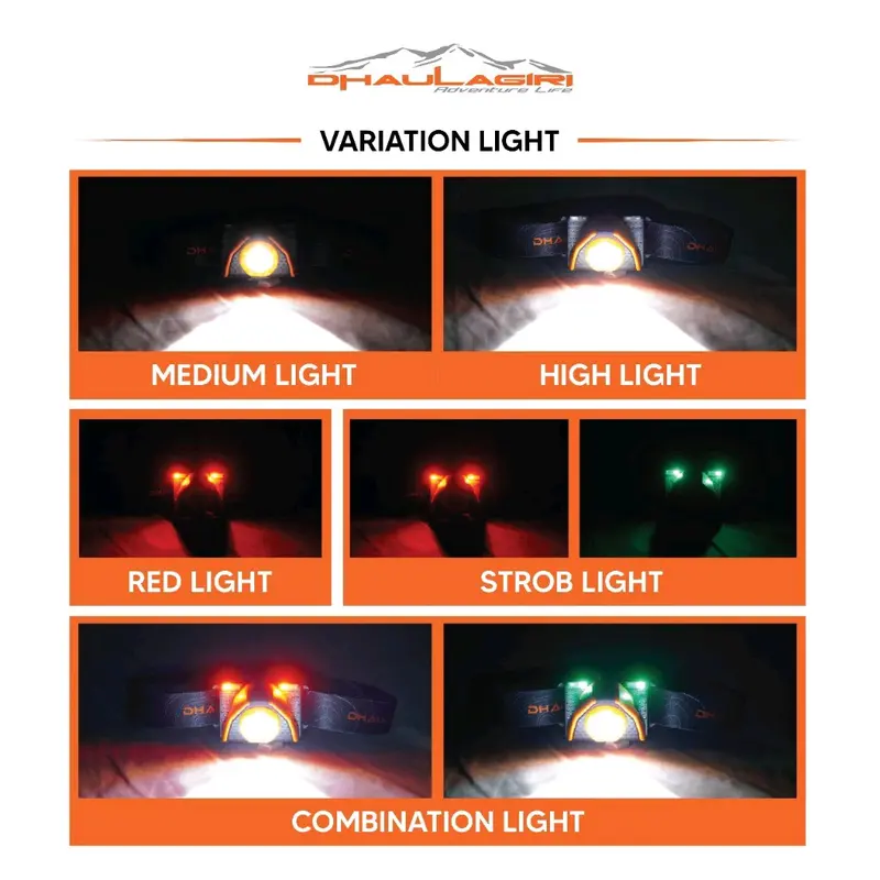 Dhaulagiri Rechargeable Headlamp 617 Senter Kepala waterproof Camping hiking 4