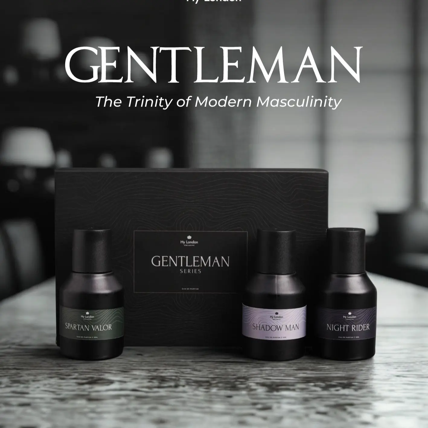 [BEST SELLER] Hy London Parfum Gentlemen Series 3 Varian dalam 1 Box - Tahan Lama - Night Rider, Shadow Man, Spartan Valor - 100% Original Perfume Wangi Alami