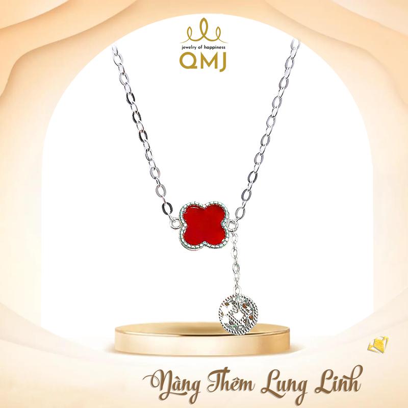 QMJ STORE - Q304 Dây chuyền CỎ MAY MẮN CHARM KIM TIỀN TÀI LỘC thời trang phụ kiện trang sức bạc 925 cao cấp