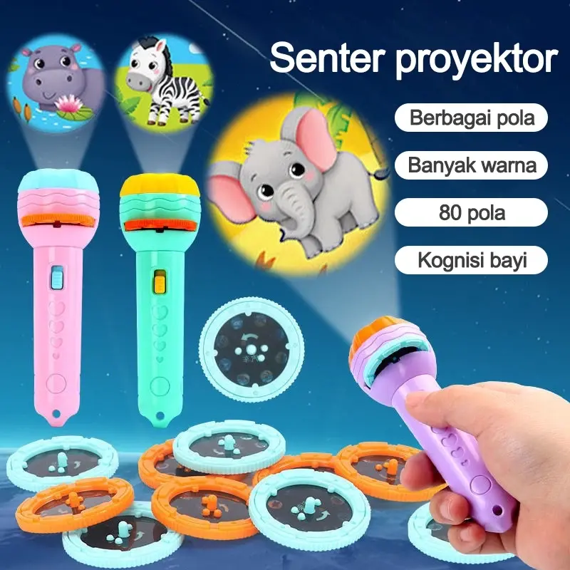 Mainan Senter Proyektor Bonus Magic Book Anak Lampu 0