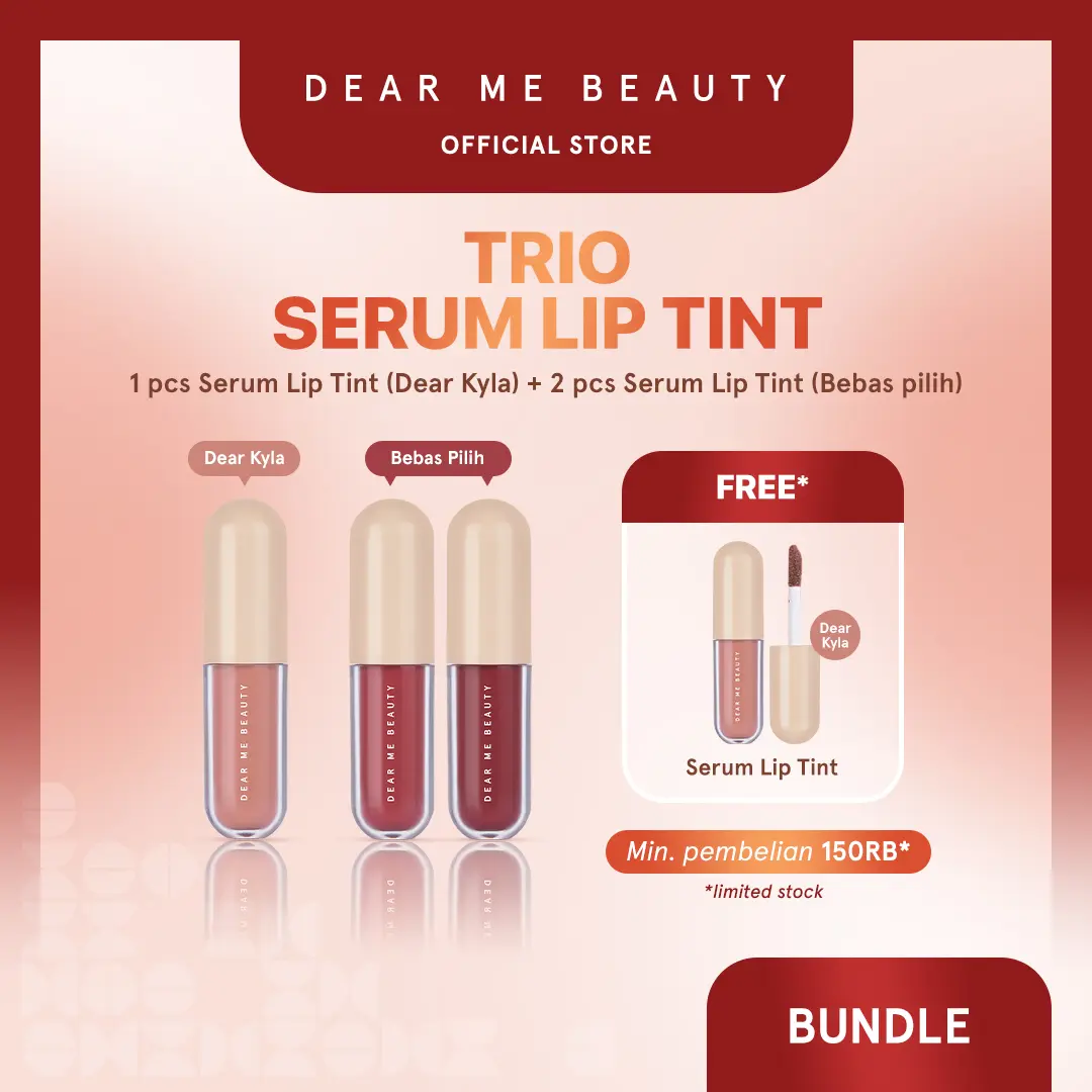 [Belanja 150rb Free Dear Kyla] Dear Me Beauty Trick Or Tint Bundle - Ombre Kit 3pcs Serum Lip Tint