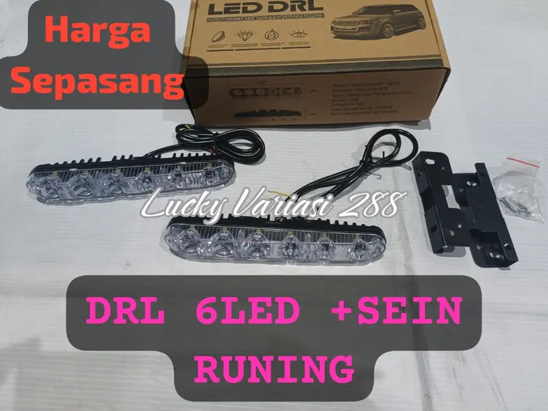 LAMPU DRL BUMPER DEPAN DRL 6 LED FORTUNER VARIASI TAMBAHAN UNIVERSAL SEIN RUNNING 5