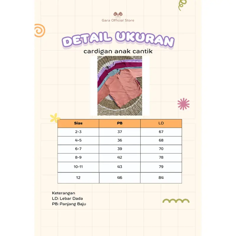 cardigan anak perempuan 9–12 style korea bahan wafer Fashion outer untuk sekolah 1