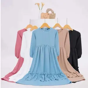 Baju Gamis Anak Crinkle Sakura Airflow 3-14 Tahun Muslim Cantik Sarimbit