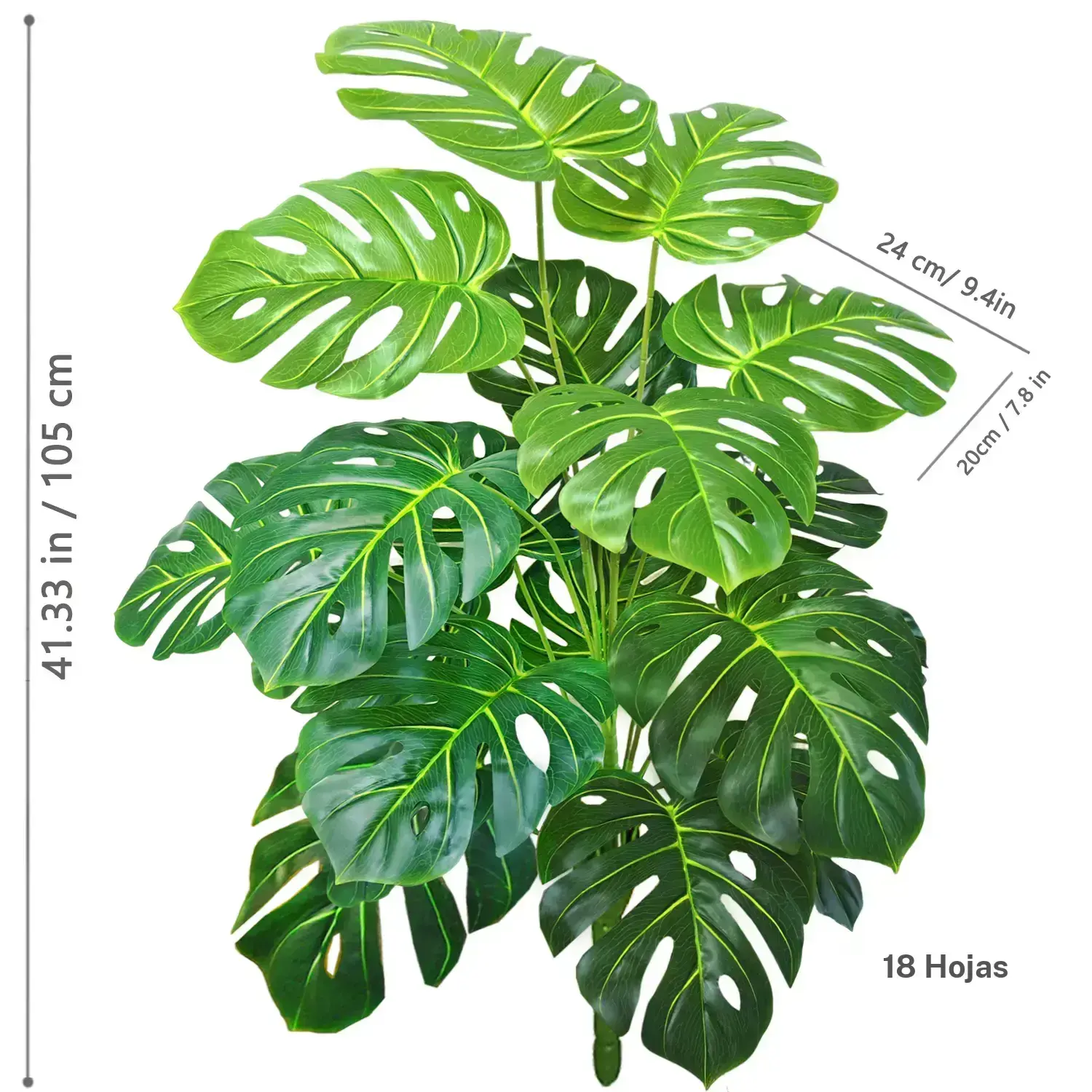 60-83-135 cm / 51.9 pulgadas Planta simulada de Monstera deliciosa, palmera  falsa, hojas de monstera verdes oscuras, adecuada para decoracin de jardn  en casa, habitacin, oficina - TikTok Shop Mxico