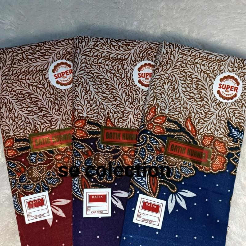 Paket Hemat Isi 3 PCS Sarung Batik Pasca Ibu Melahirkan Cap Kurnia Motif random Wanita Pria Dewasa Seragam Muslim Pekalongan polieater Hitam Santri cowok Bunga 3