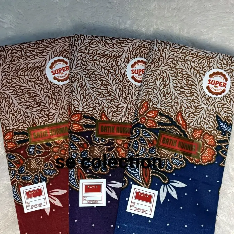 Paket Hemat Isi 3 PCS Sarung Batik Pasca Ibu Melahirkan Cap Kurnia Motif random Wanita Pria Dewasa Seragam Muslim Pekalongan polieater Hitam Santri cowok Bunga 3