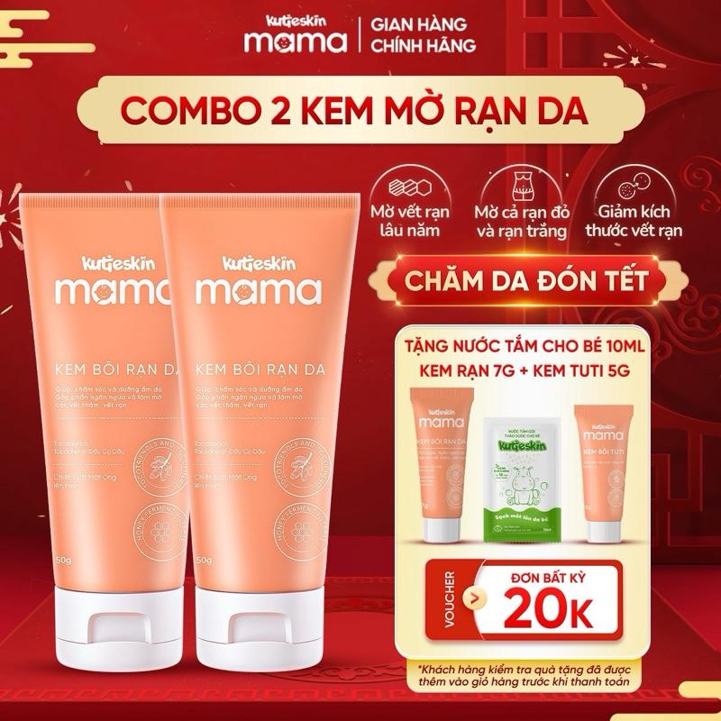 Combo 02 Kem Rạn Da Giúp Dưỡng Ẩm Dịu Da Hỗ Trợ Cải Thiện Rạn Trắng Và Rạn Đỏ Kutieskin Mama 50g