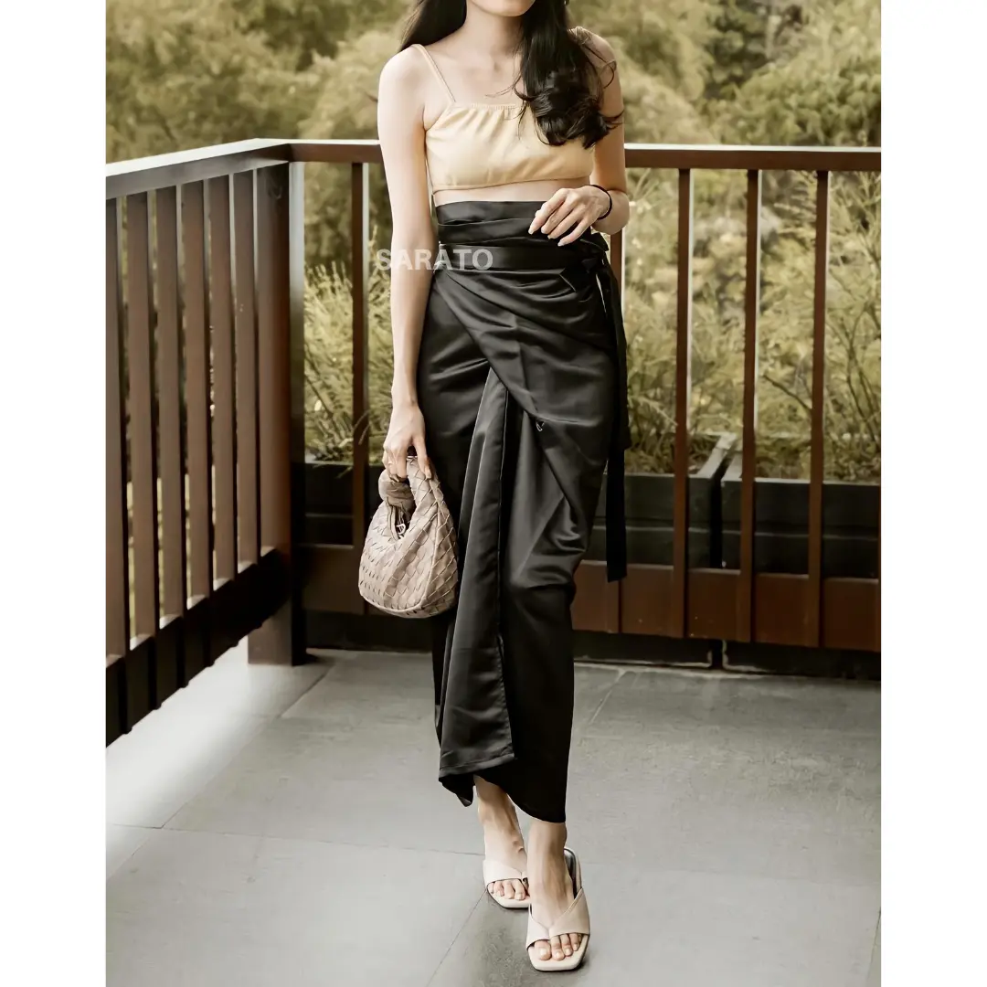 SARATO - Velya Wrap Skirt Satin Premium / Rok Lilit Panjang