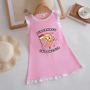 Baju Anak Perempuan -  Dress Anak Perempuan Aubu Merdeka Karakter DTF Anomali Terlaris / Fashion Dress Anak Perempuan Santai Rufle