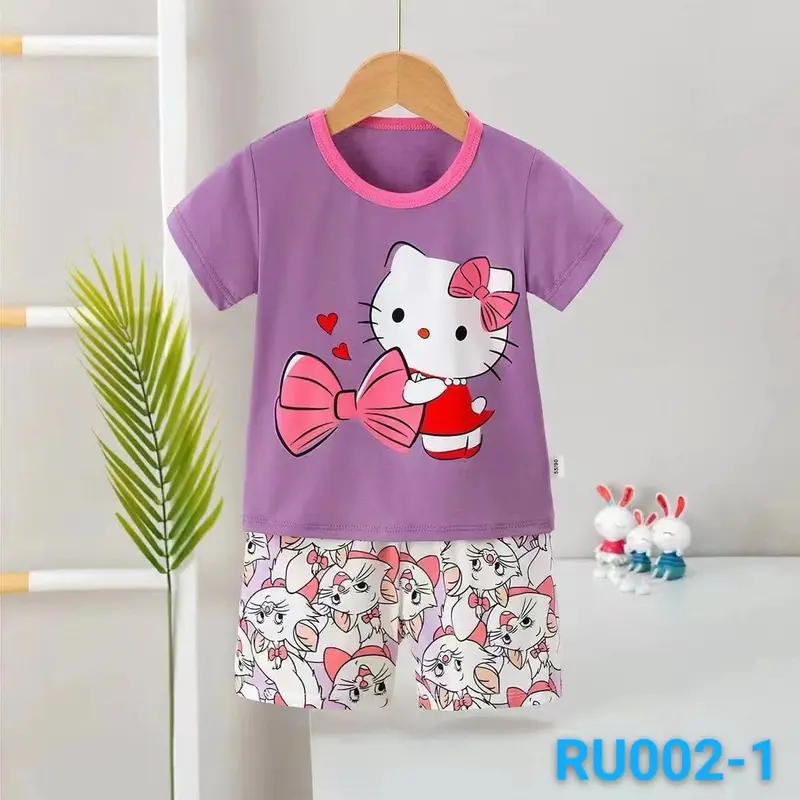 Paketan Baju Anak Setelan ( Isi 3 Set ) Organik Pendek Premium 2