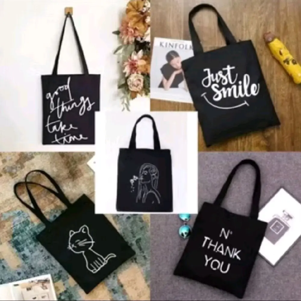 TAS TOTEBAG WANITA SOUVENIR PEREKAT CUSTOM MURAH MOTIF