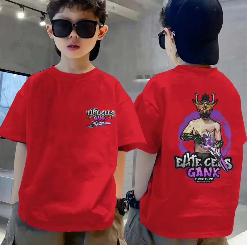 Baju Atasan Kaos Anak FF FREE FIRE ELIT CEES GANK VERSI SG OPM Bahan Katun 24s Fashion 4