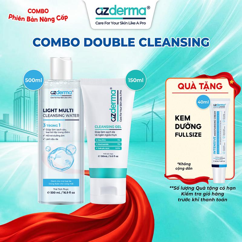 Bộ đôi Double Cleansing - Hỗ trợ Sạch Sâu, dịu nhẹ cùng nước tẩy trang Azderma…