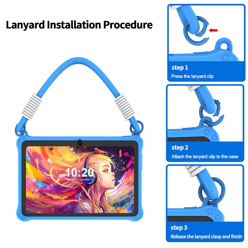 K7 7 Inch Android 13 Tablet, 2G RAM 32G ROM Tablet with Silicone Case for Home & School, Fashionable 6