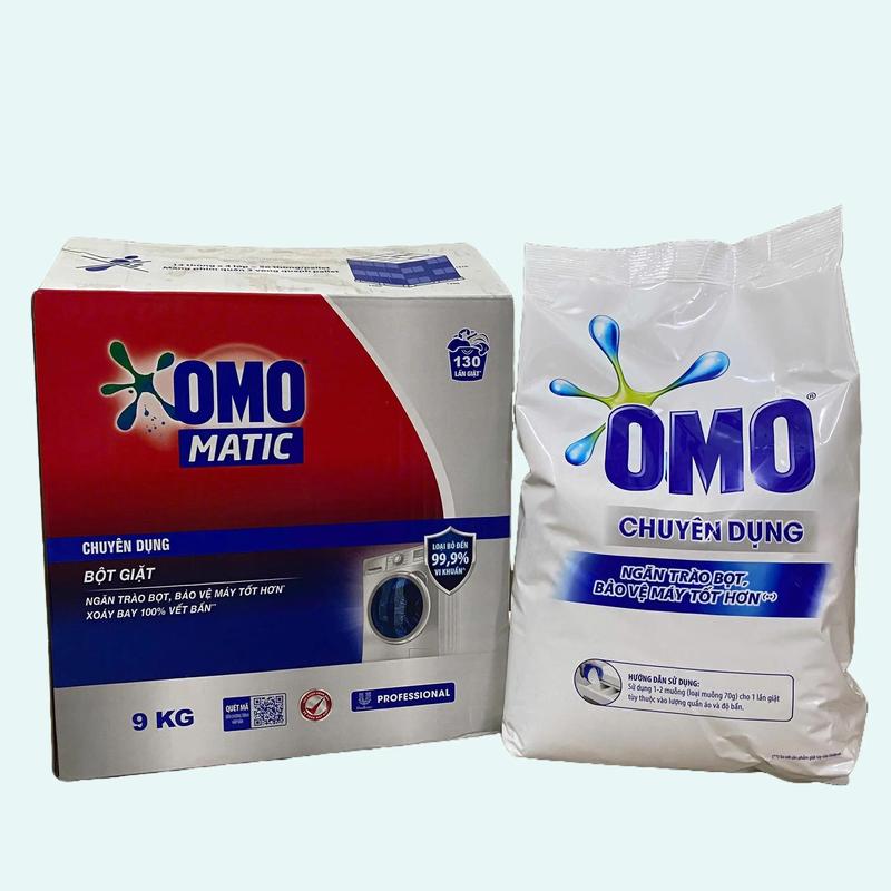 Thùng 9KG Bột Giặt OMO Matic Chuyên Dụng 9kg 2 Túi 4kg5