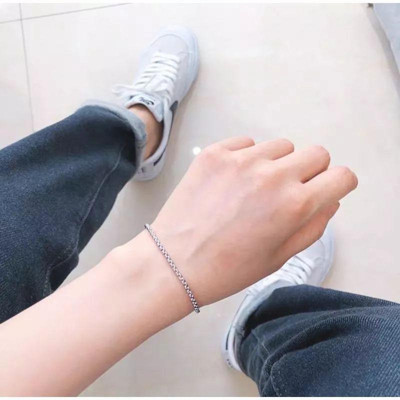 Product Introduction of READY GELANG TANGAN RANTAI KECIL TITANIUM MODEL ROLO ANTI KARAT SILVER Bracelets 6