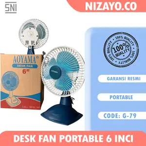 Aoyama Kipas meja portasble 6 inci original bergaransi resmi / desk fan premium murah harga distributor