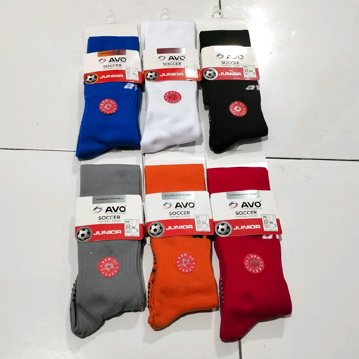 Kaos Kaki Anti Slip Sepak Bola Anak Avo - Pilihan Warna: Hitam, Putih, Merah, Orange, Abu, Biru