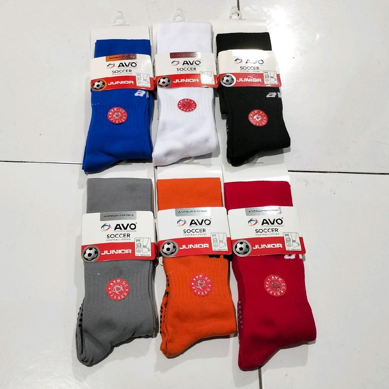 Kaos Kaki Anti Slip Sepak Bola Anak Avo - Pilihan Warna: Hitam, Putih, Merah, Orange, Abu, Biru 0