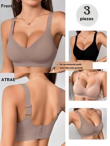 Set de 4 brasieres sin varillas con realce, súper cómodos, ajuste perfecto, disponibles en múltiples colores, ideales para uso diario y fitness