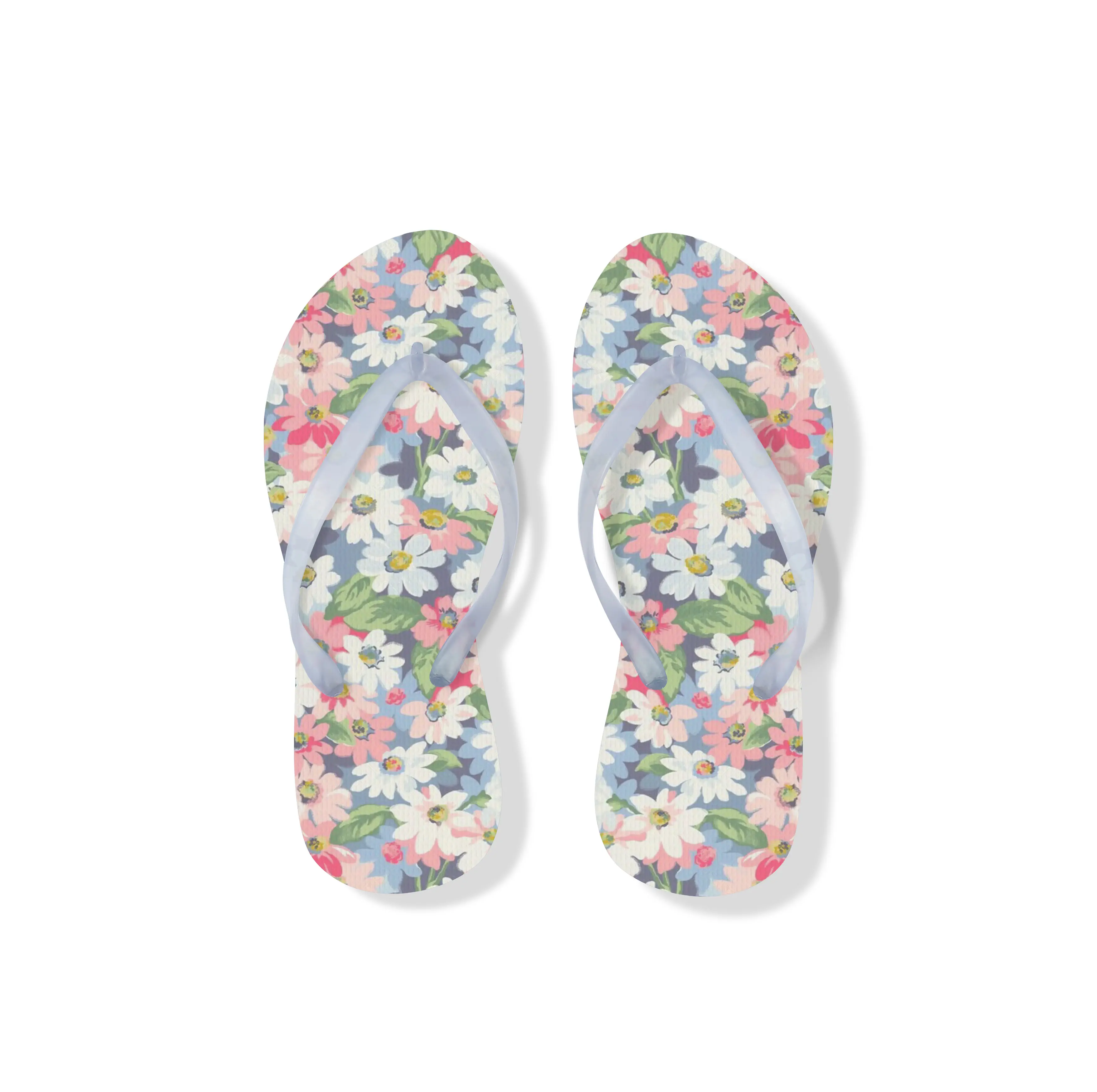 Sandal Spon Jepit Wanita Motif Lukisan Bunga Jelly