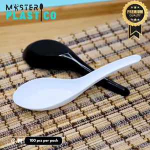 [100 PCS] Sendok Sup Plastik Oriental - Sendok Ramen - Sendok Bubur - Sendok Kuah - Sendok Bebek Jumbo