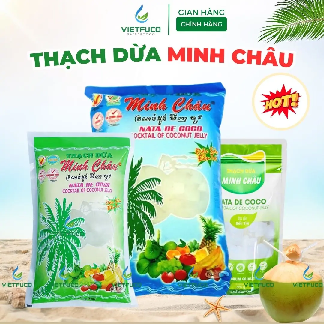 Thạch Dừa Minh Châu Ăn Liền - Ăn Vặt Tuổi Thơ - Đặc sản Bến Tre Vietfuco