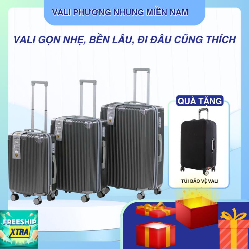 VALI AL01 [TẶNG TÚI BẢO VỆ VALI 40K] Vali nhựa dẻo ABS + PC cao cấp, đàn hồi tốt, chống va đập, chống bể vỡ, chịu lực tốt, kết hợp cả khoá kéo và khoá số bảo mật, bánh xe xoay 360 độ. Size 20/24/28. Hàng lỗi đổi mới trong vòng 7 ngày. BH phụ kiện 2 năm ​
