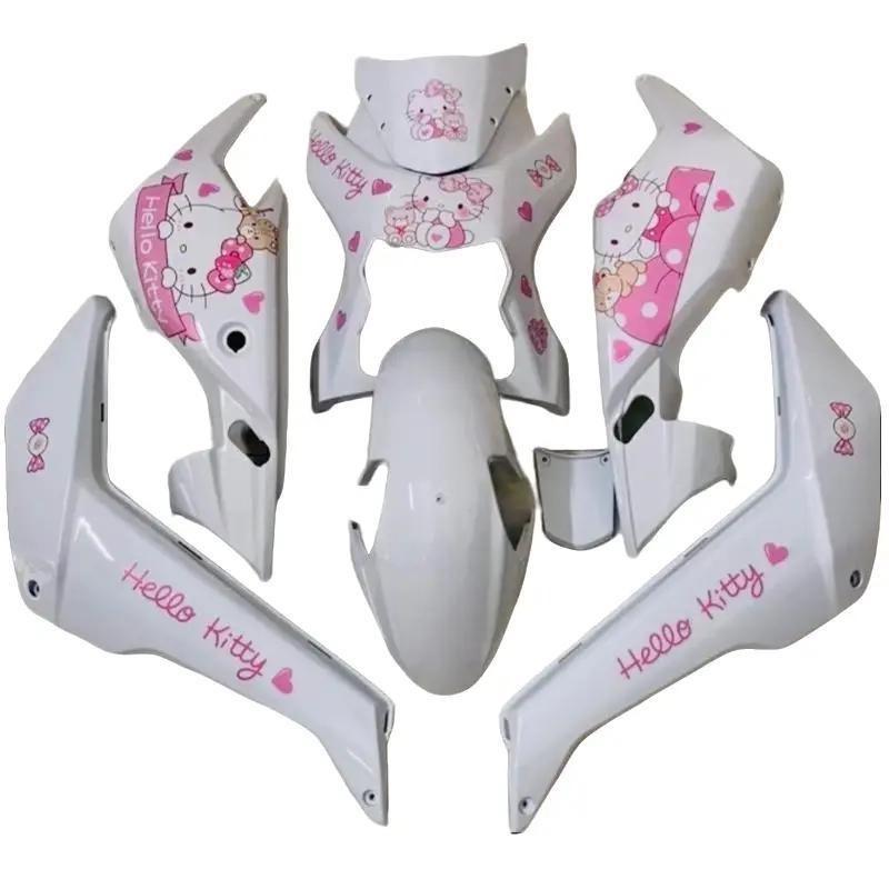 Bộ nhựa 8 món kèm tem hello kitty tem hổ tem yadea tem số 7 candy dán xe điện Xmen tặng kèm 4 ốc gắn mặt nạ nhỏ Nhãn Dán Decal