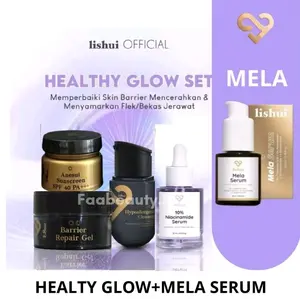 LISHUI PAKET LENGKAP ISI 5 ITEM /LISHUI HEALTY GLOW + MELA SERUM/LISHUI SKINCARE BASIC SKINCARE