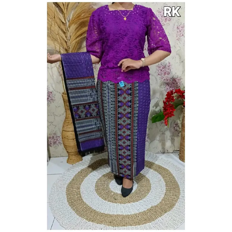 Set Rok Selendang katun&bluss renda 2