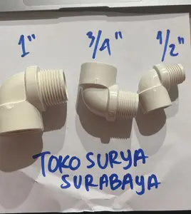 street elbow 1/2" 3/4" 1" keni drat luar x drat dalam 1/2” 3/4” 1” faucet knee 1/2” 3/4” 1” valve knee 1/2” 3/4” 1”