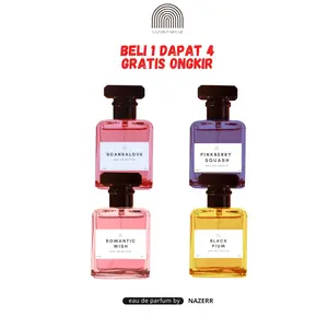 NAZERR Parfume - Promo Beli 1 Dapat 4 Parfum Wanita 30ml Scandalove Pinkberry Squash Romantic Wish Black Plum Wangi Segar Soft Botol kaca